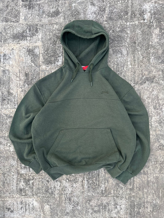 Vintage Slazenger Green Oversized Cropped Fit Hoodie (M)
