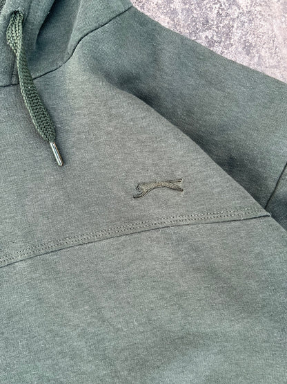 Vintage Slazenger Green Oversized Cropped Fit Hoodie (M)