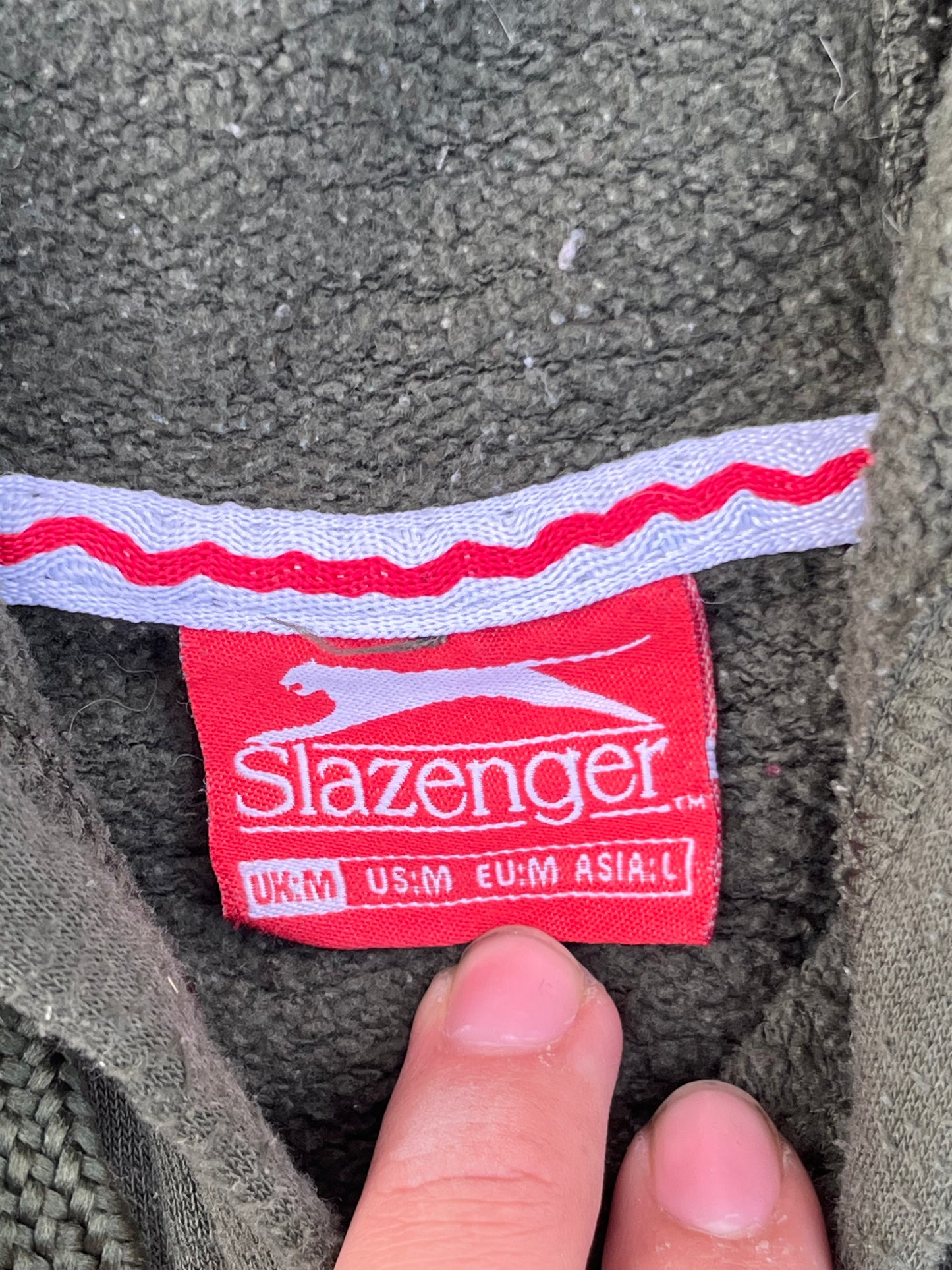 Vintage Slazenger Green Oversized Cropped Fit Hoodie (M)
