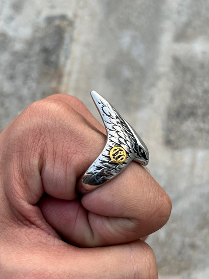 Vintage Viking Eagle Head Ring