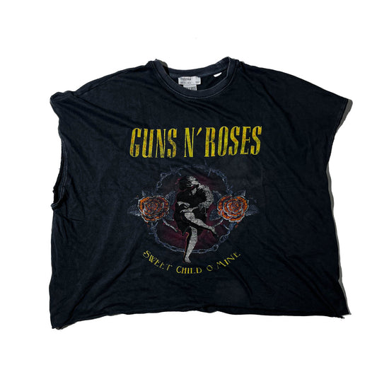 Guns N Roses Distressed Sleevless Cropped (XL)