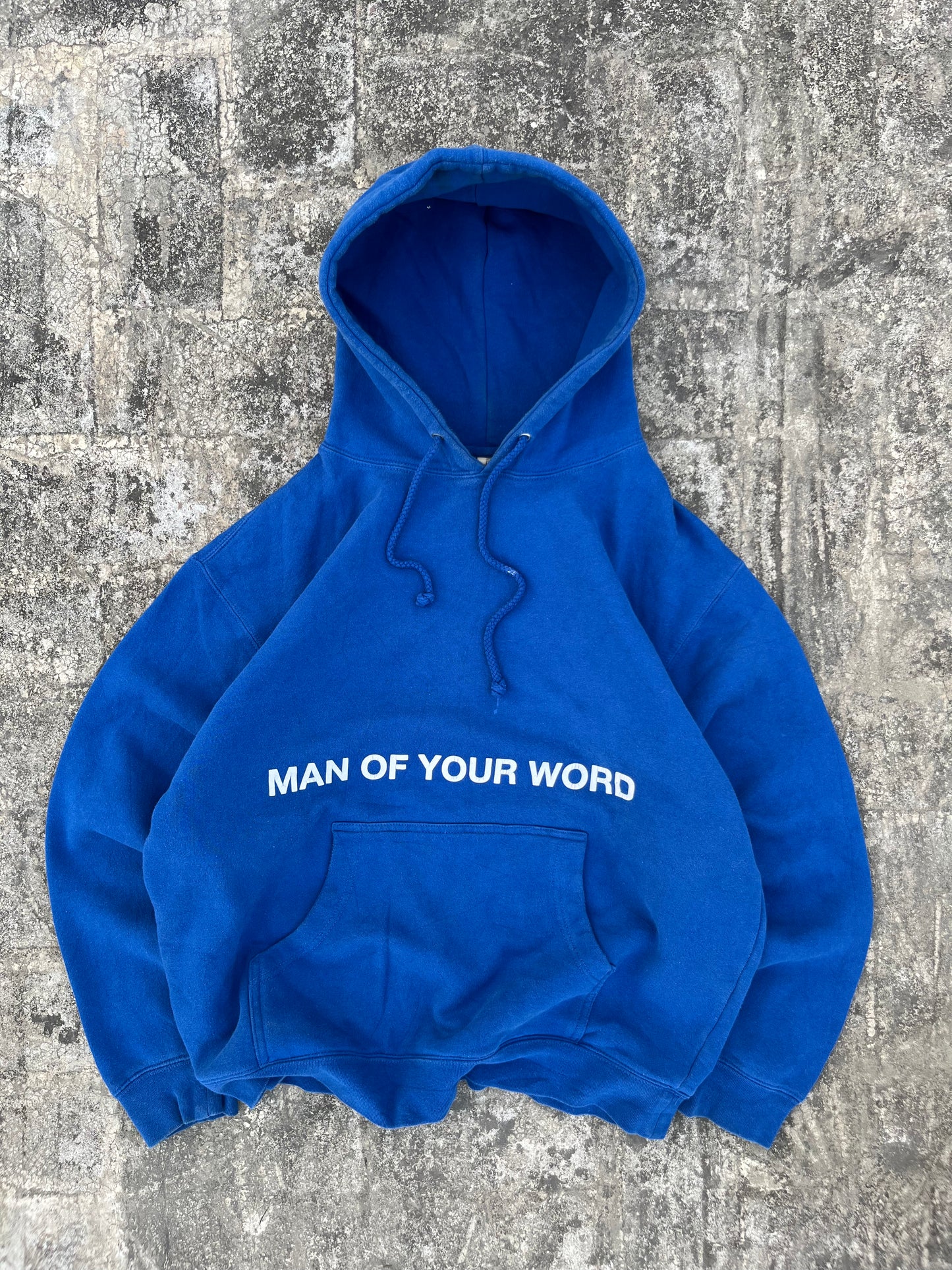 Vintage Man of Your Word Blue Hoodie (M)