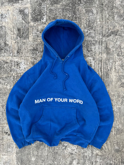 Vintage Man of Your Word Blue Hoodie (M)