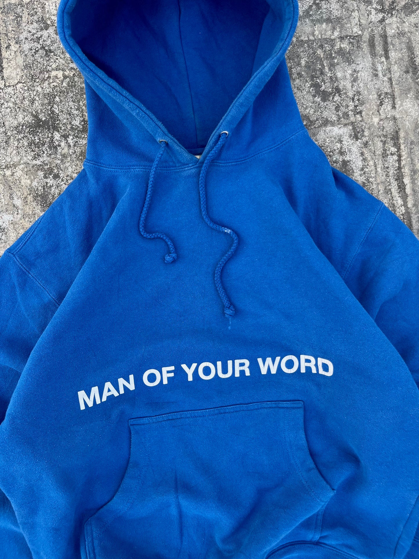 Vintage Man of Your Word Blue Hoodie (M)