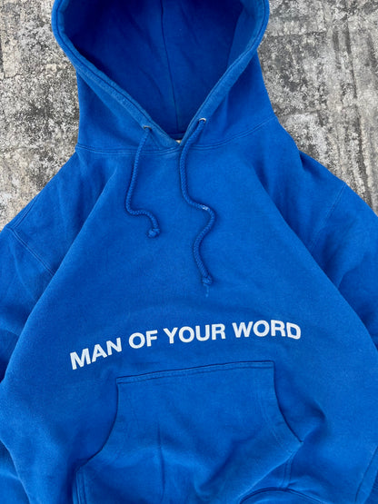 Vintage Man of Your Word Blue Hoodie (M)