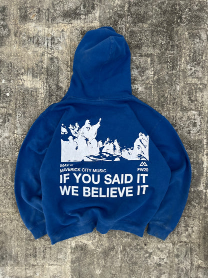 Vintage Man of Your Word Blue Hoodie (M)