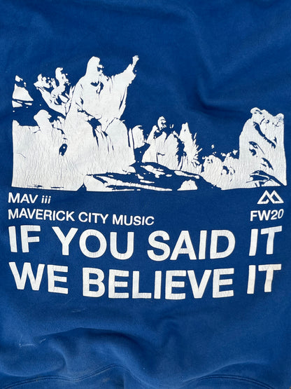 Vintage Man of Your Word Blue Hoodie (M)