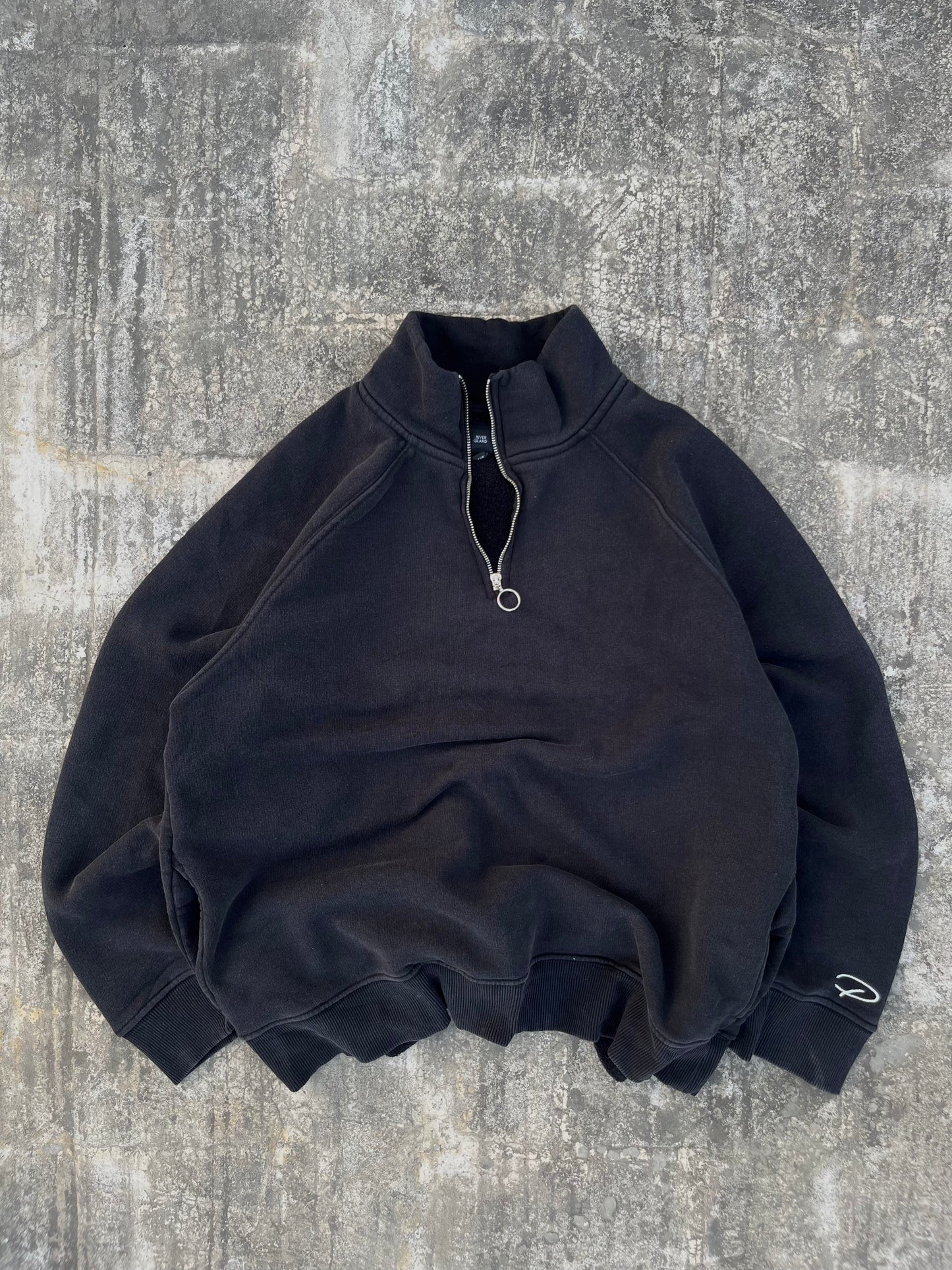Vintage River Island Black Quarter Zip (S)