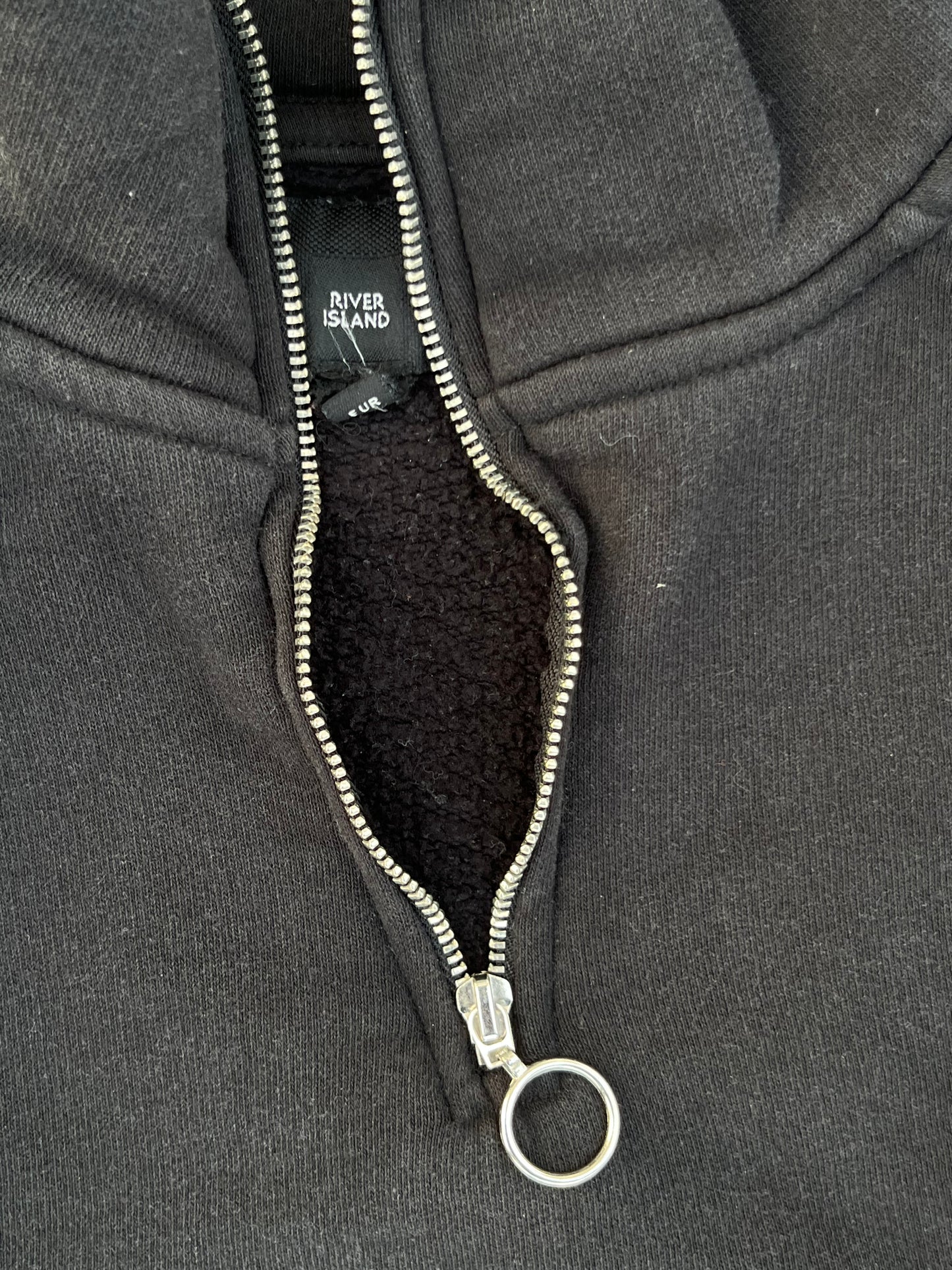 Vintage River Island Black Quarter Zip (S)