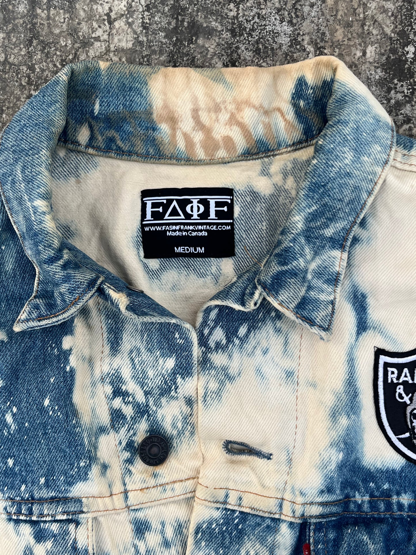 Vintage Custom Levi's NFL Raiders Denim Sleeveless Jacket (M)