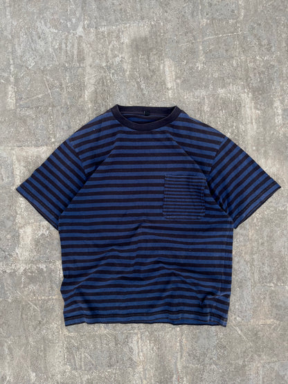 Uniqlo Black/Blue Stripes Heavy Cotton Workwear Tee (M)