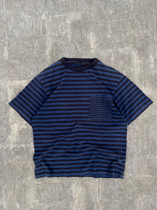 Uniqlo Black/Blue Stripes Heavy Cotton Workwear Tee (M)