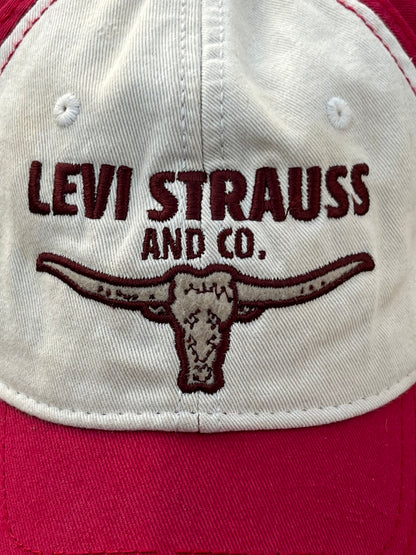 Vintage Levi's Maroon and Beige Cap