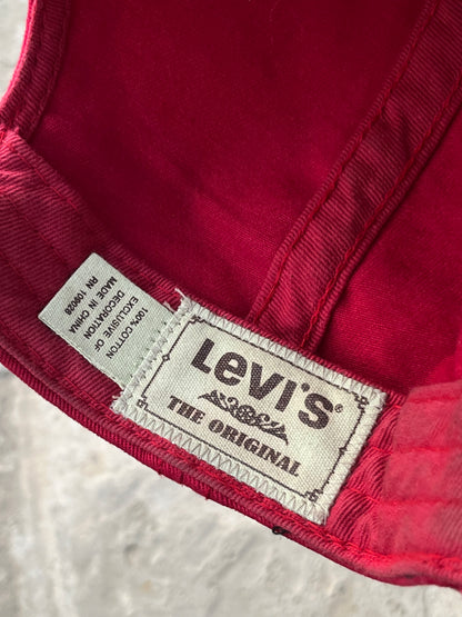 Vintage Levi's Maroon and Beige Cap
