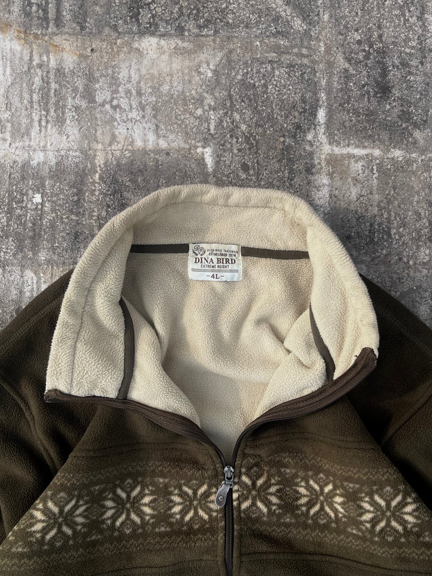 Vintage Dena Bird Christmas Snowflake Zipper Jacket (L/XL)