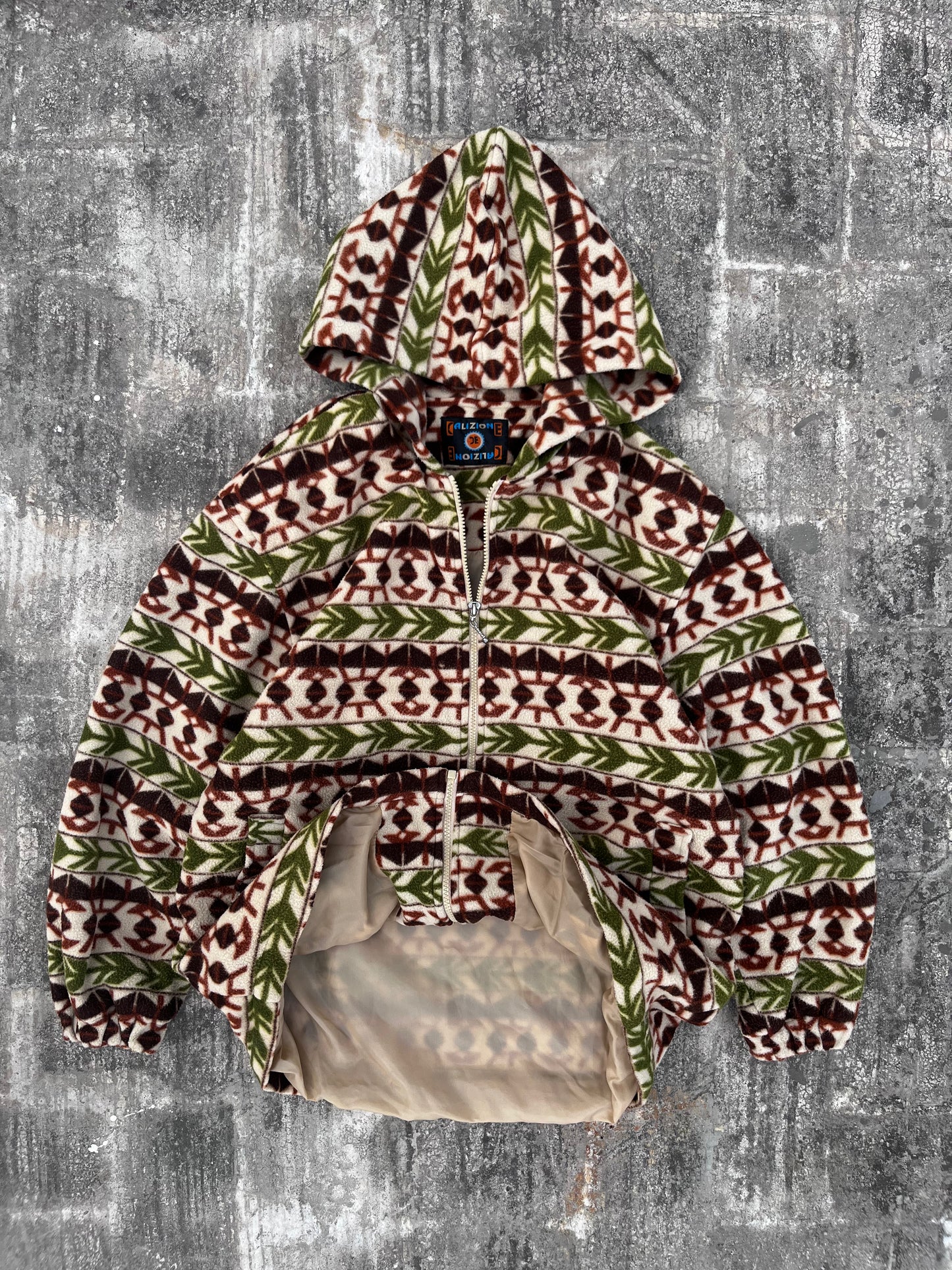 Vintage Calizione Fleece Hoodied Jacket (L/XL)