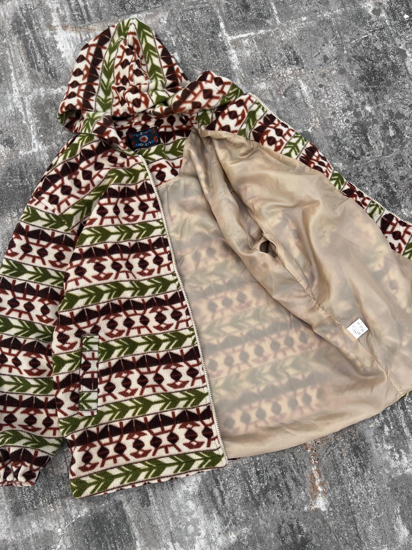 Vintage Calizione Fleece Hoodied Jacket (L/XL)