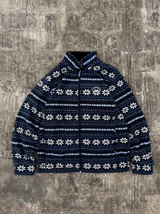 Converse Christmas Snowflake Fleece Zipper Jacket (L)