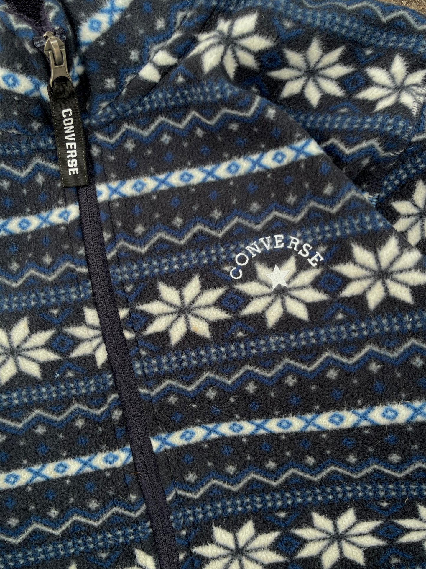 Converse Christmas Snowflake Fleece Zipper Jacket (L)