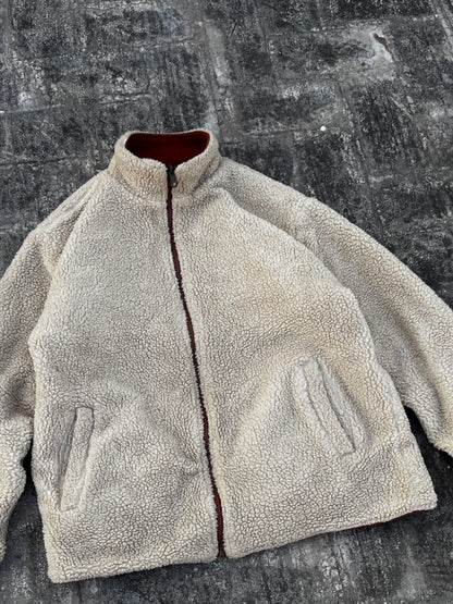 Vintage Brown Fleece Double Sided Jacket (S/M)