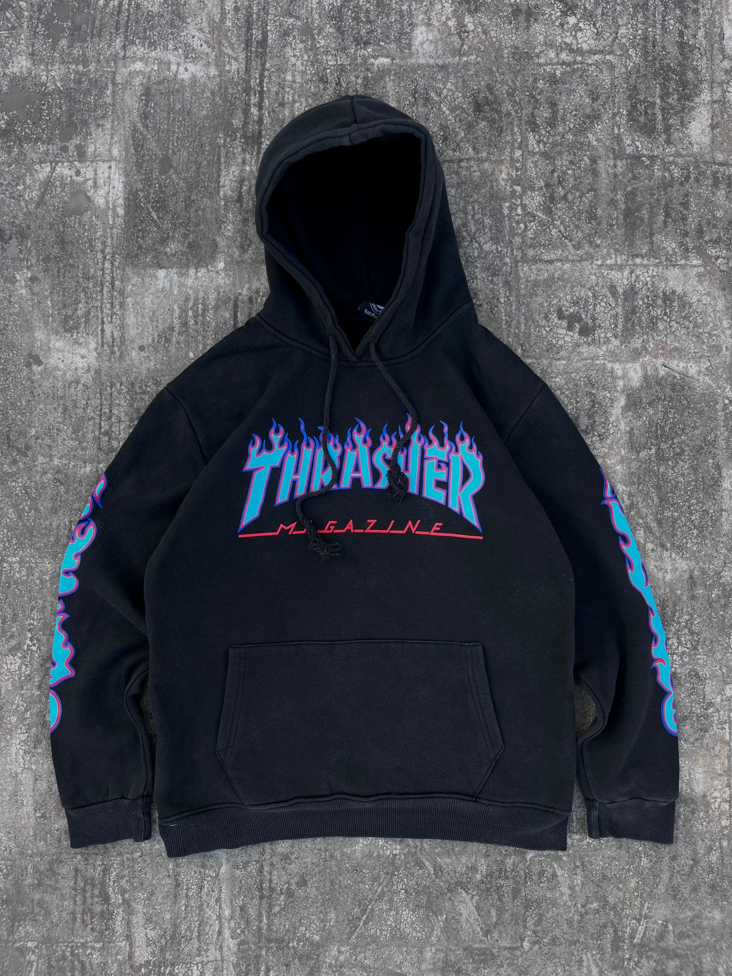 Thrasher Blue Flames Oversized Hoodie (S)