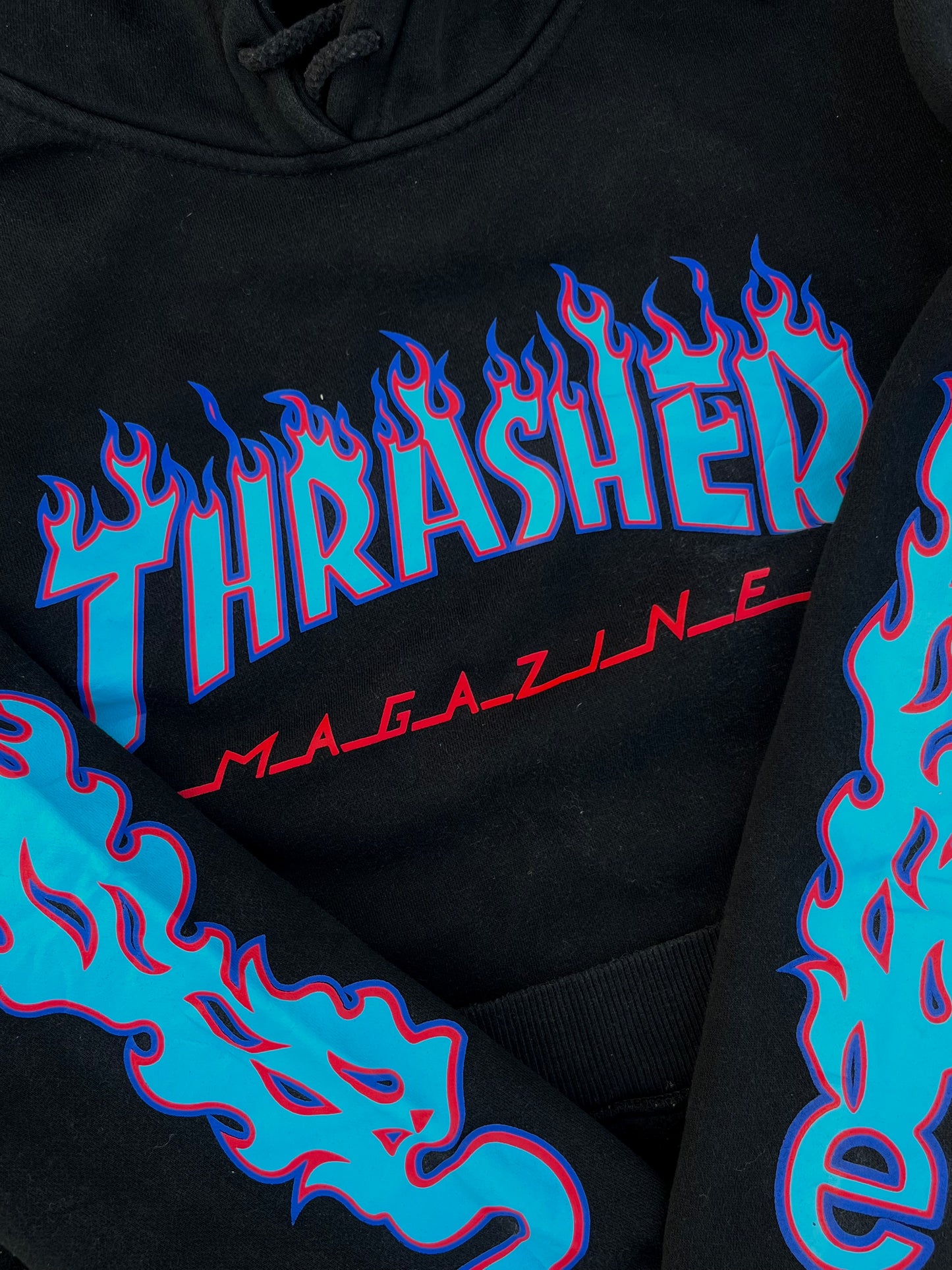 Thrasher Blue Flames Oversized Hoodie (S)