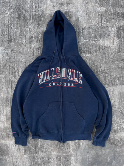 Vintage Jansport Hillsdale College Blue Zipper Hoodie (M)