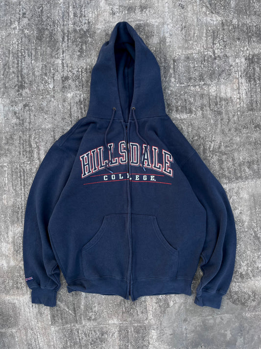 Vintage Jansport Hillsdale College Blue Zipper Hoodie (M)