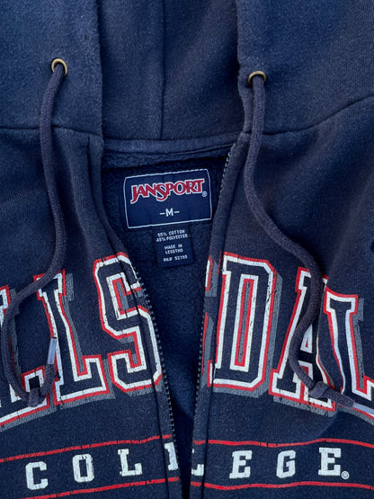 Vintage Jansport Hillsdale College Blue Zipper Hoodie (M)