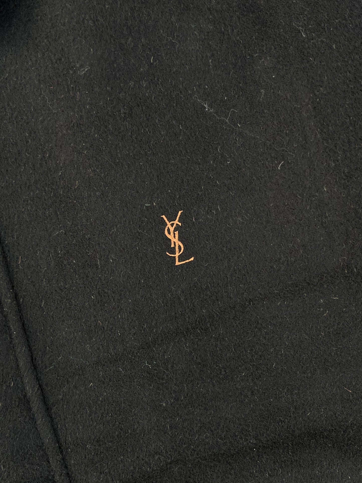 90s Vintage Yves Saint Laurent padded wool jacket ( Black and Brown )