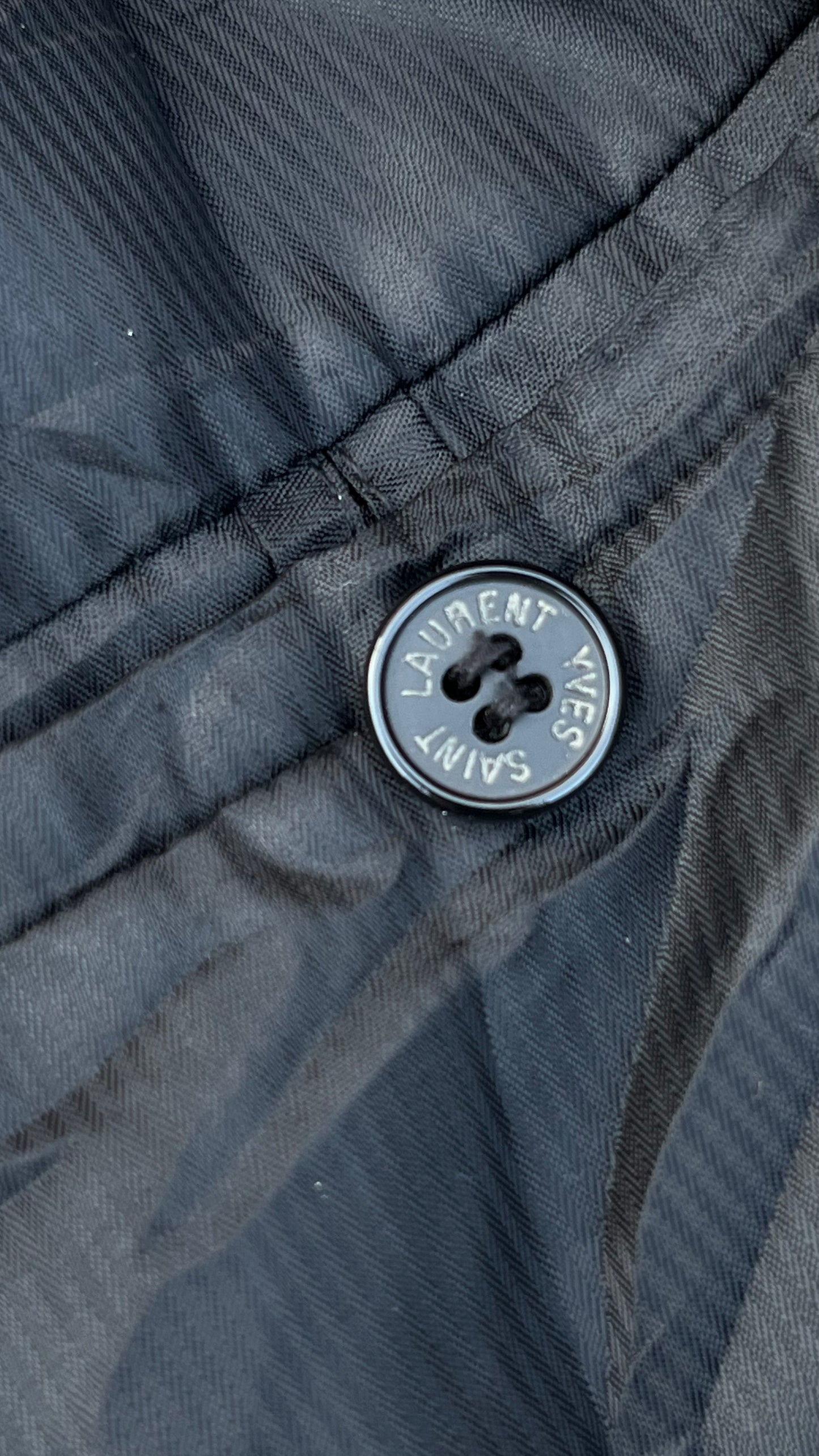 90s Vintage Yves Saint Laurent padded wool jacket ( Black and Brown )