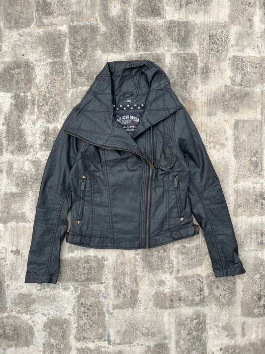 Vintage Tommy Hilfiger Women's Motorcycle Jacket (M)