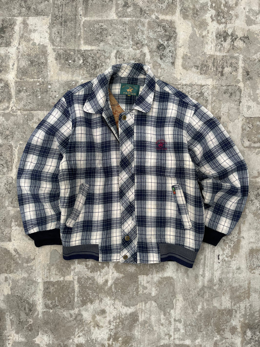 Vintage Beverly Hills Polo Club Flannel Cropped and Baggy Fit Woolen Jacket (M)