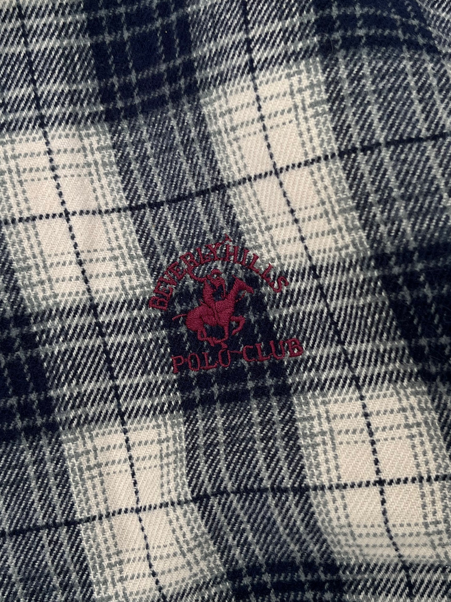Vintage Beverly Hills Polo Club Flannel Cropped and Baggy Fit Woolen Jacket (M)