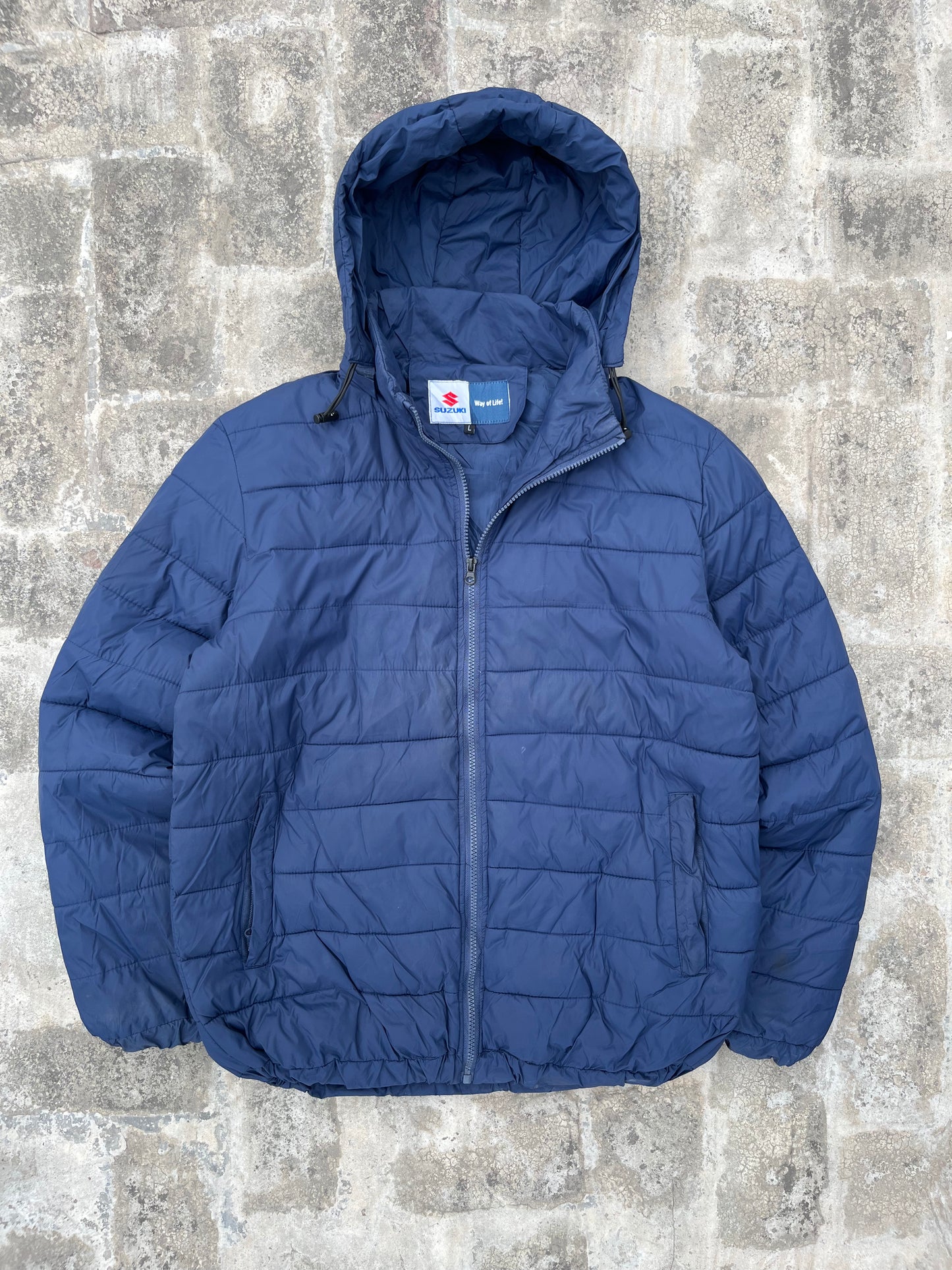 Team Suzuki Duck Down Hooded Puffer Jacket Blue (L)