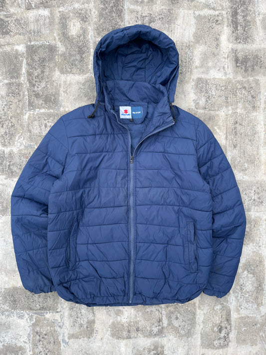 Team Suzuki Duck Down Hooded Puffer Jacket Blue (L)