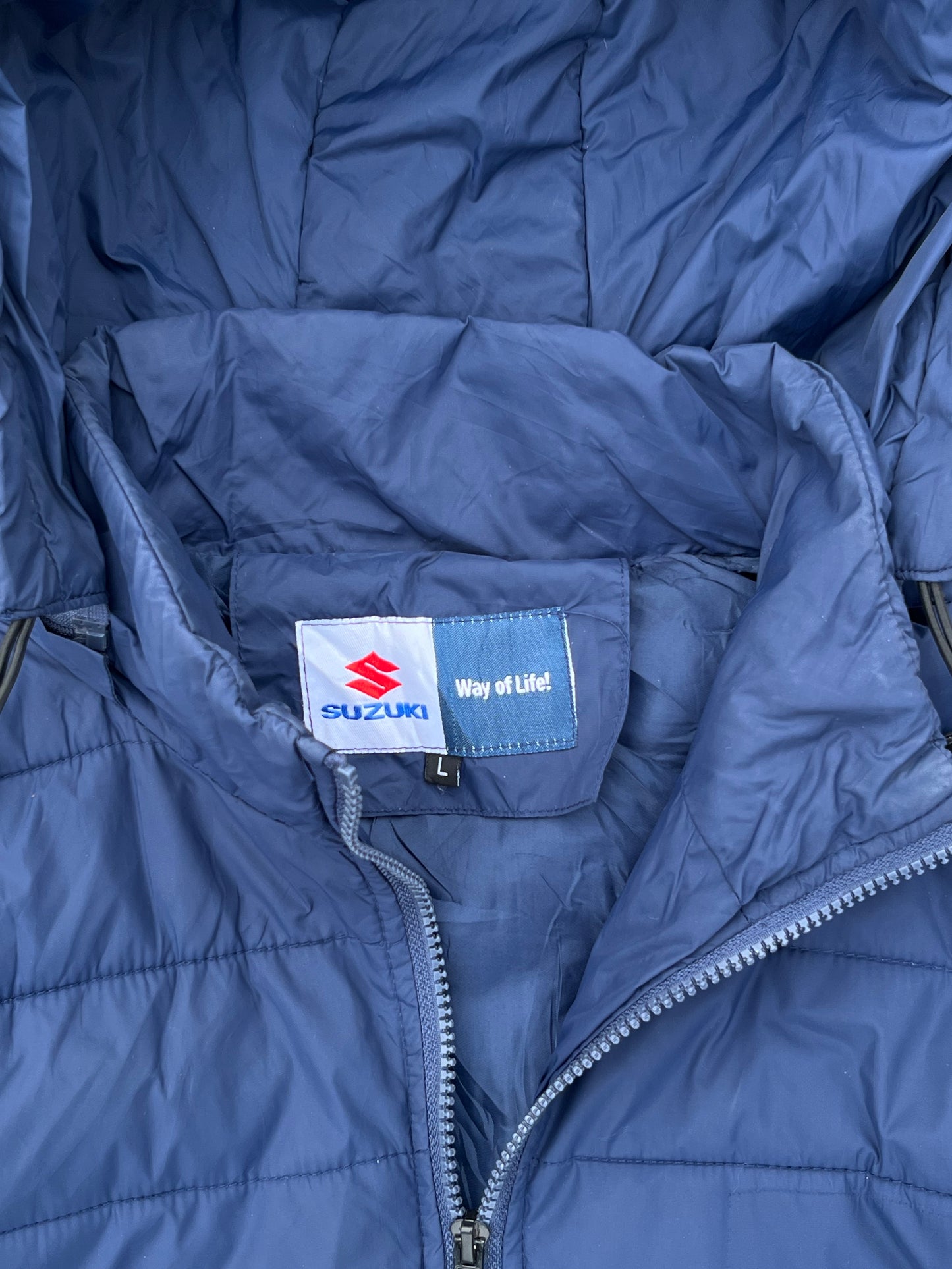 Team Suzuki Duck Down Hooded Puffer Jacket Blue (L)