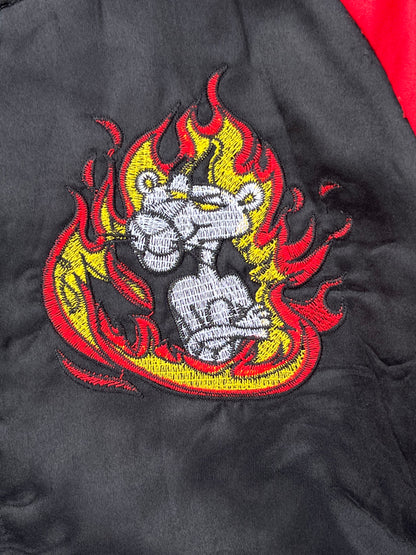 Vintage Y2K Fire Pink Panther Cropped and Oversized Jacket (S)