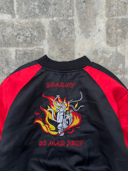 Vintage Y2K Fire Pink Panther Cropped and Oversized Jacket (S)