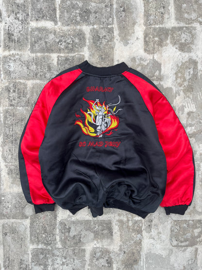 Vintage Y2K Fire Pink Panther Cropped and Oversized Jacket (S)