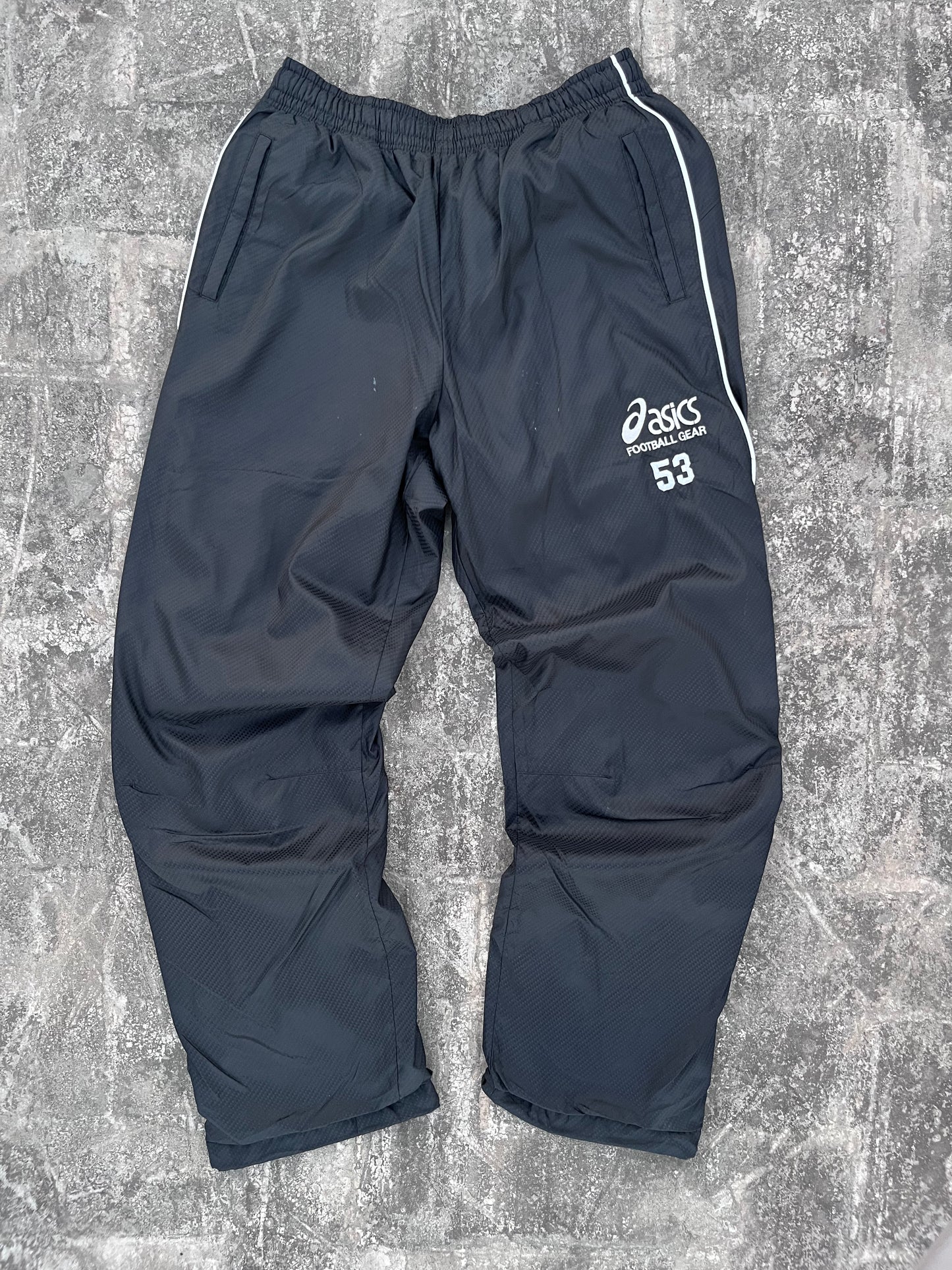 Vintage Asics-53 Black Trackpants (L)