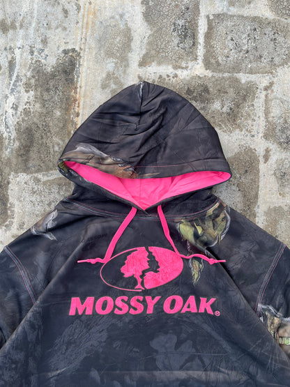Vintage Mossy Oak Camo Pink Details Jersey Oversized and Boxy Fit Hoodie (XL)