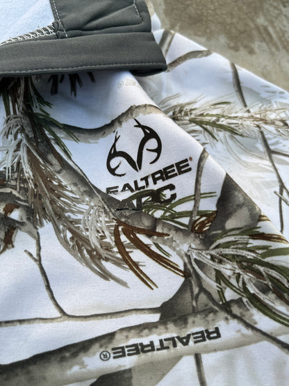 Vintage Real Tree Snow Camo Quarter Zip Full Sleeves Jersey (L)