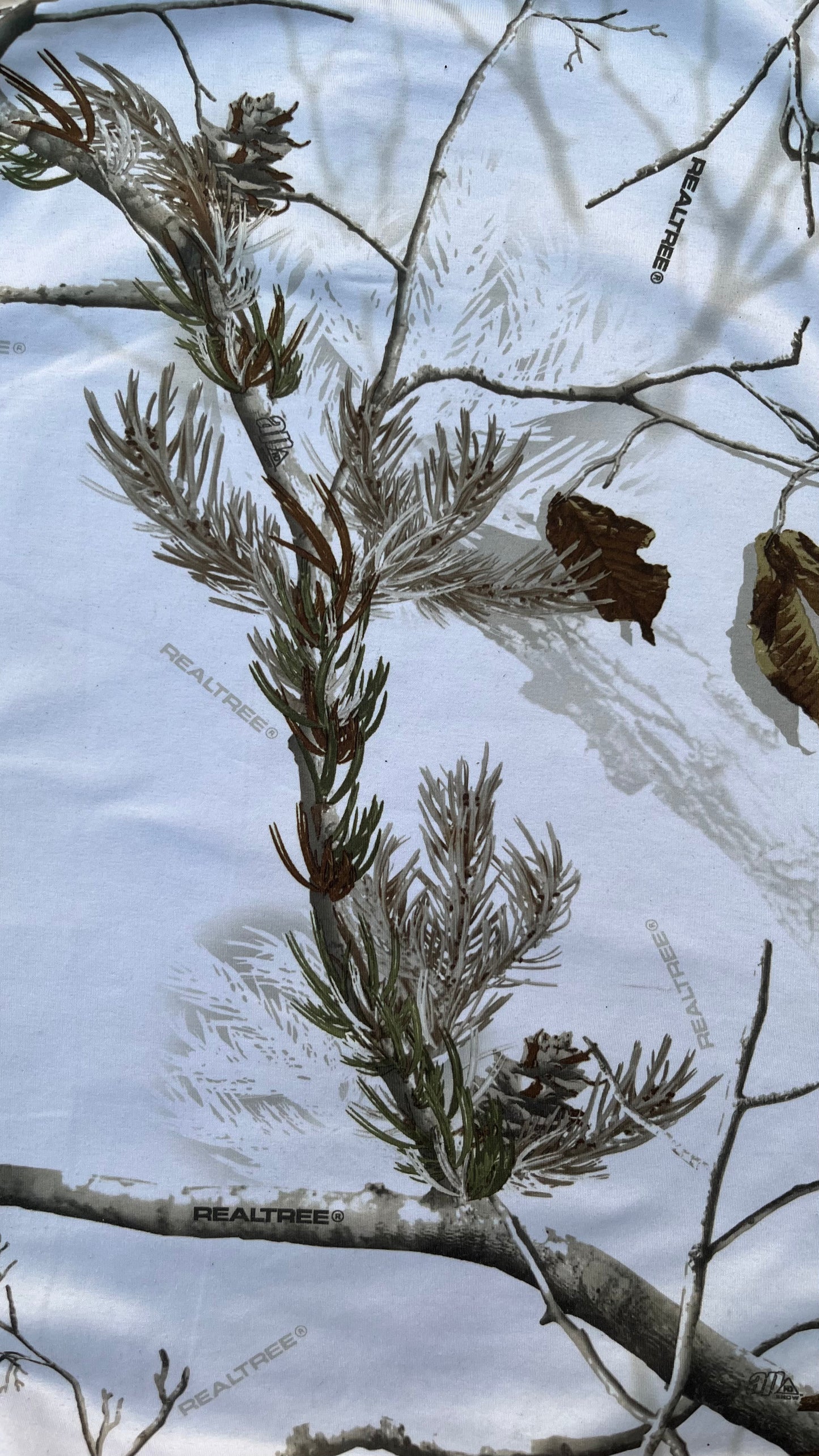 Vintage Real Tree Snow Camo Quarter Zip Full Sleeves Jersey (L)