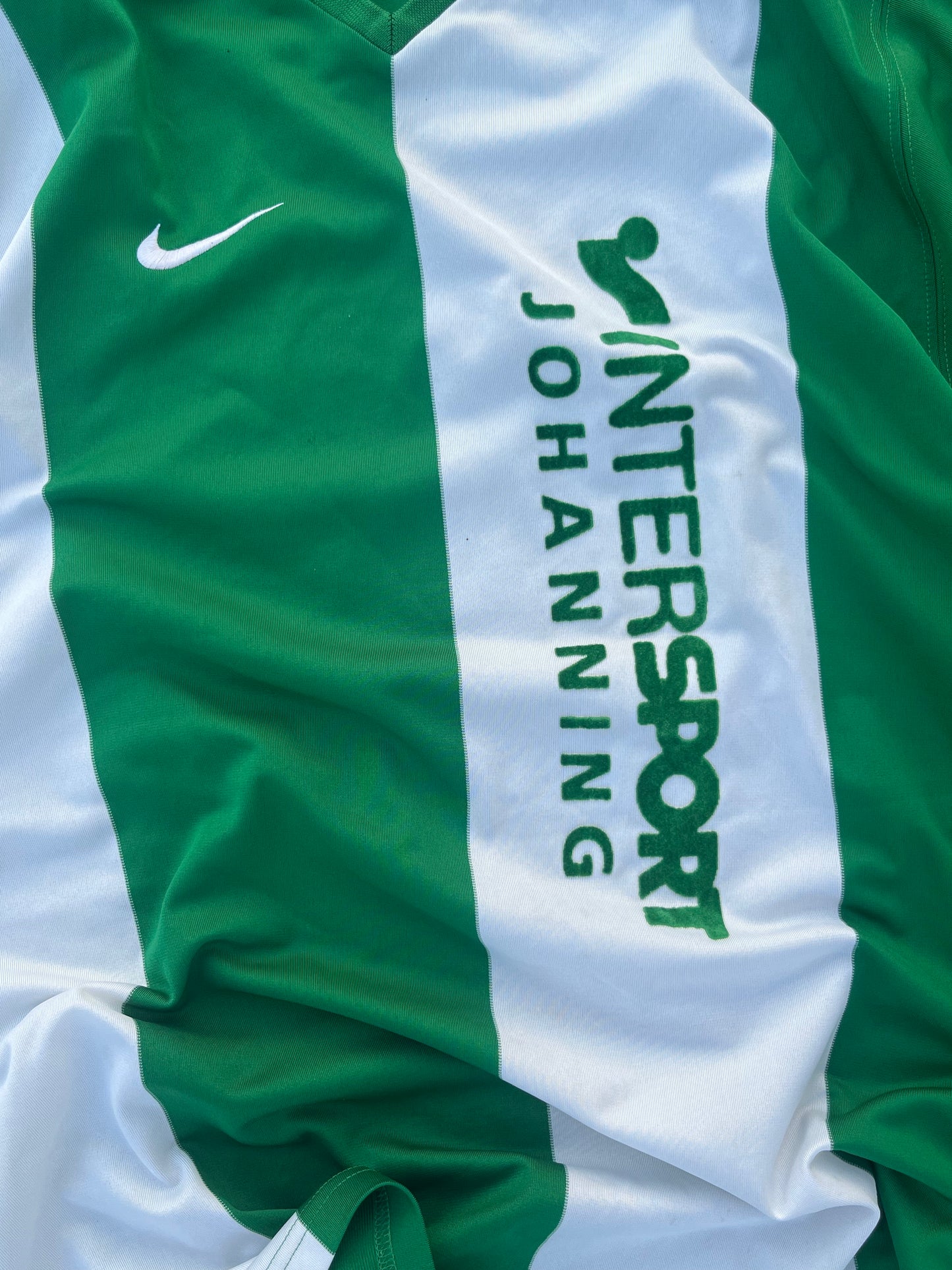 Vintage Nike ACG Green-White Intersport Johnaning Soccer Jersey (L)