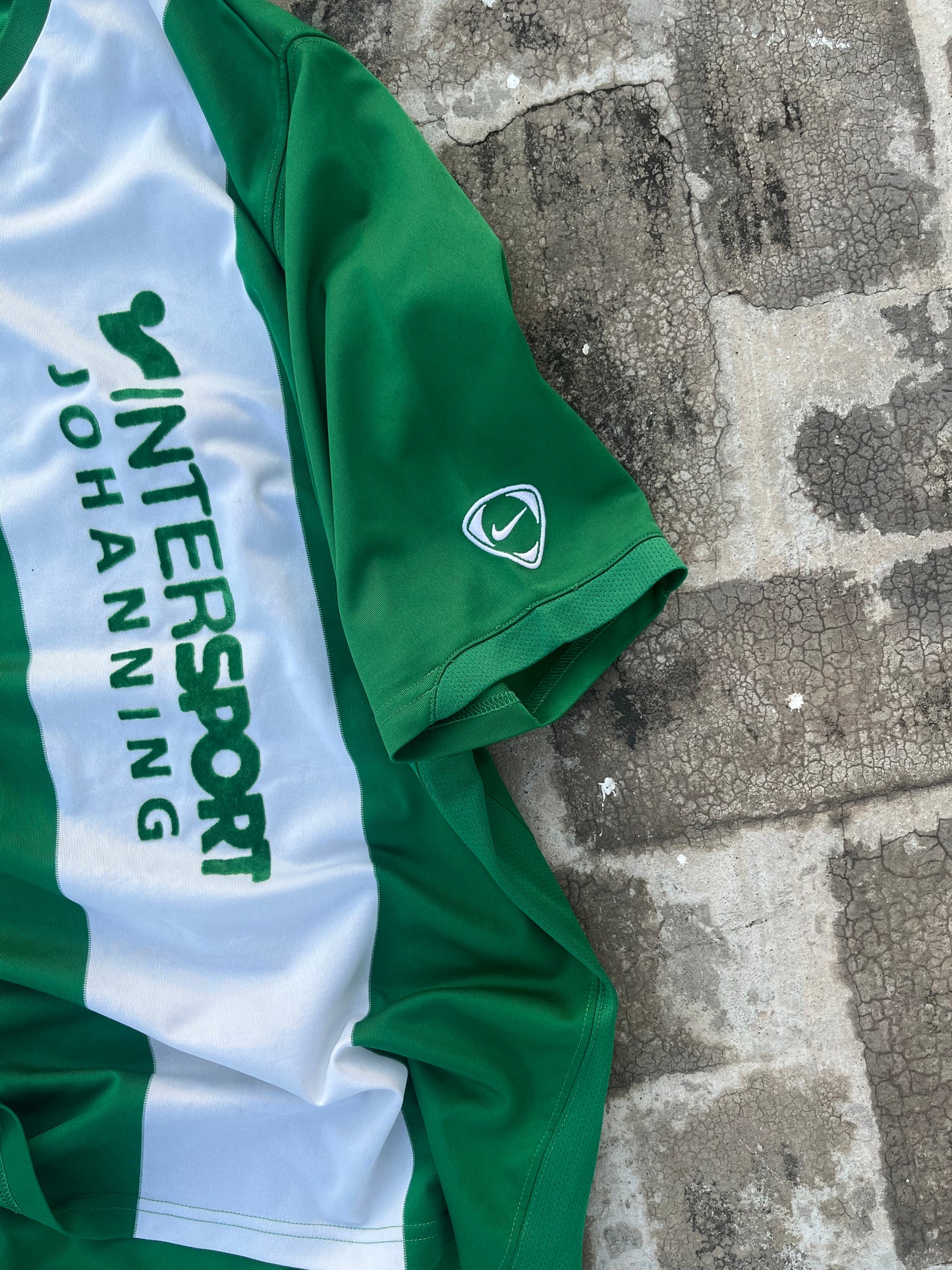 Vintage Nike ACG Green-White Intersport Johnaning Soccer Jersey (L)