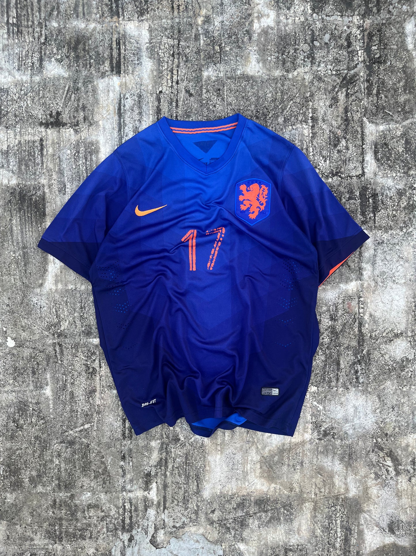 Original Nike Netherlands National Football Team Hollands 17 2014 World Cup Jersey (L)