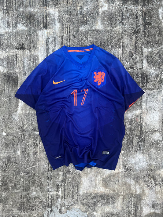 Original Nike Netherlands National Football Team Hollands 17 2014 World Cup Jersey (L)