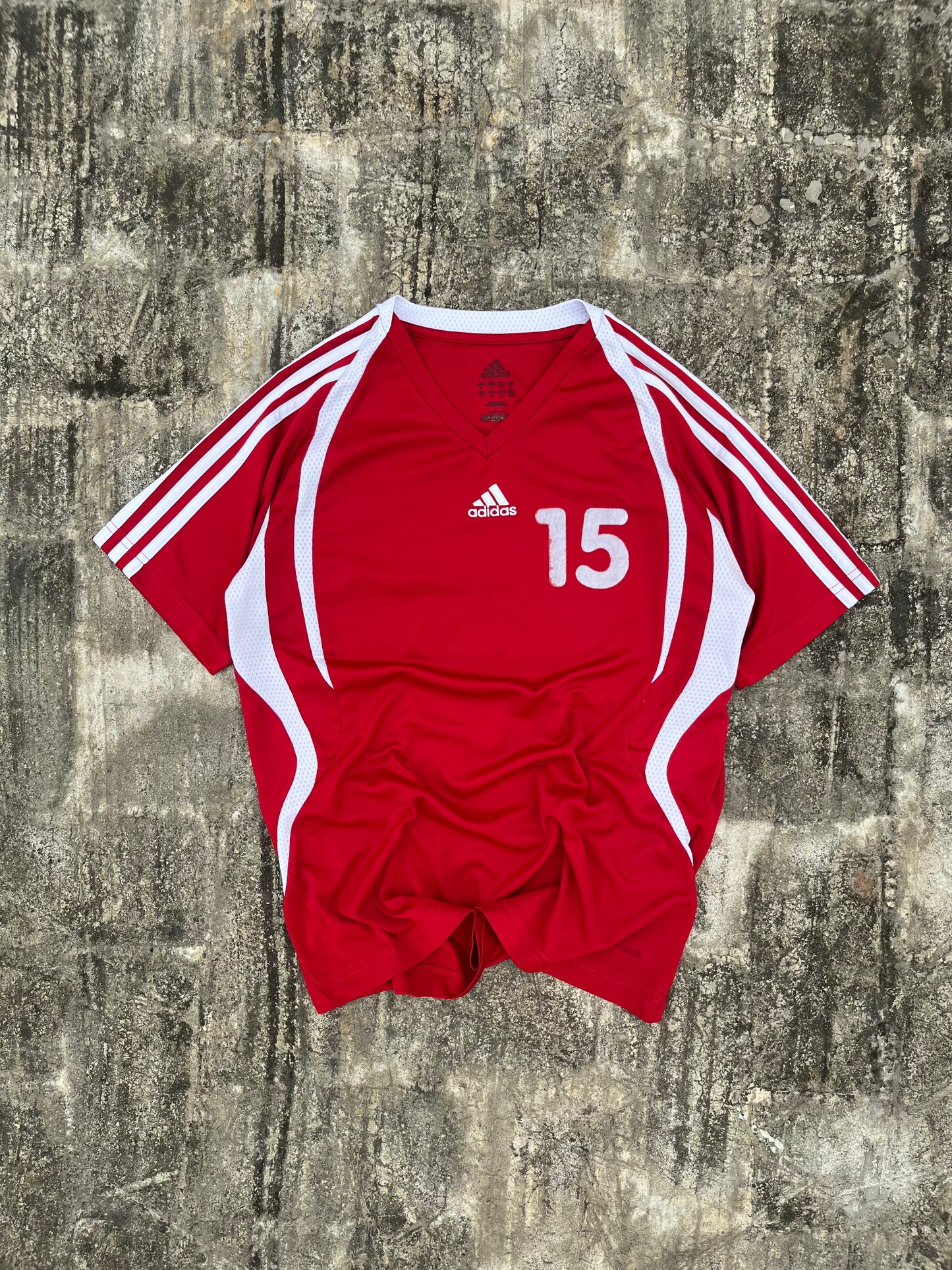 Vintage Adidas Red Jersey SV Sandbostel "15" (S)