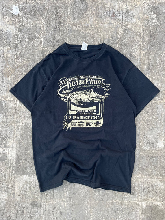 Vintage Spaceship Kessel Run Graphic Black Tee (M)